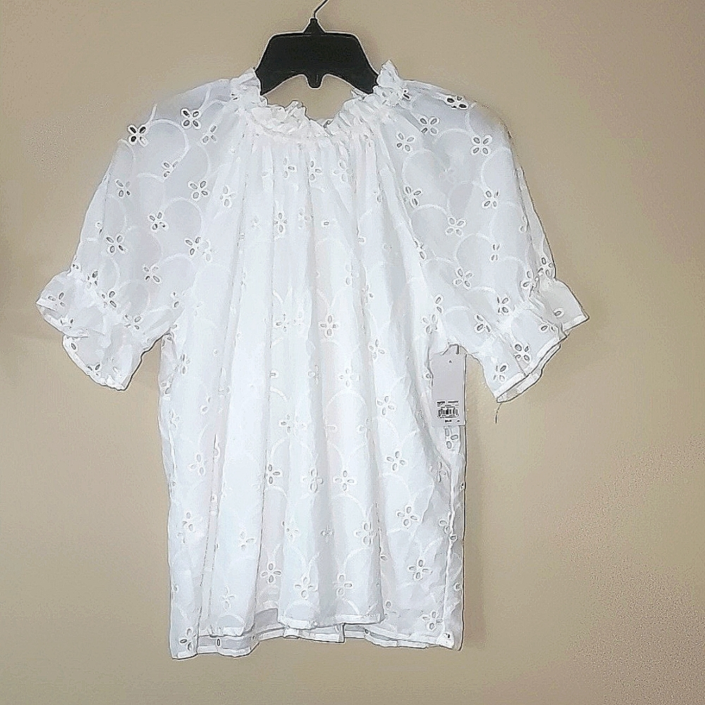 100% Cotton Eyelet Top